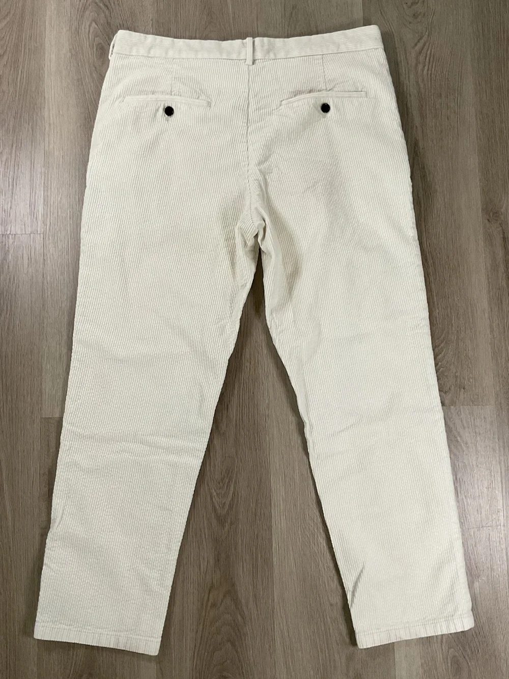H&M Men's Cream Corduroy Chinos Size 34